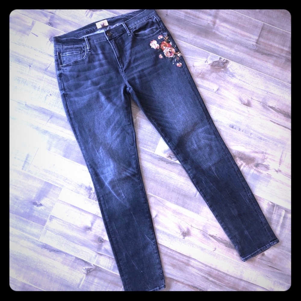 Driftwood Marilyn floral embroidered skinny jeans